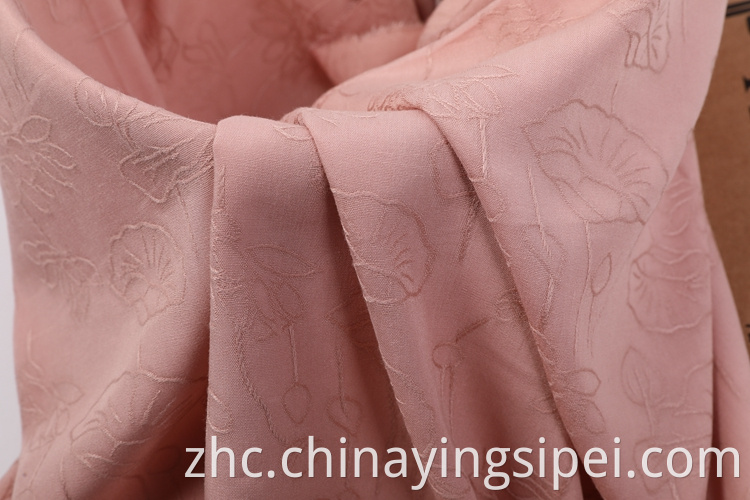 中国制造商可持续人造丝定制的Twhite jacquard织物打扮面料jacquard